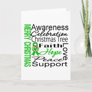 Cartes Pour Fêtes Annuelles Joyeux Noël Rein Cancer Ribbon Collage