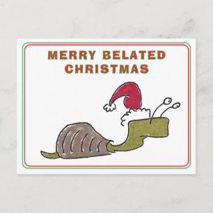 Cartes Pour Fêtes Annuelles Joyeux Noël retardé escargot Noël tardif