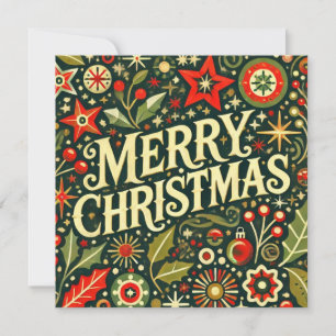 Cartes Pour Fêtes Annuelles Joyeux Noël rétro décoratif