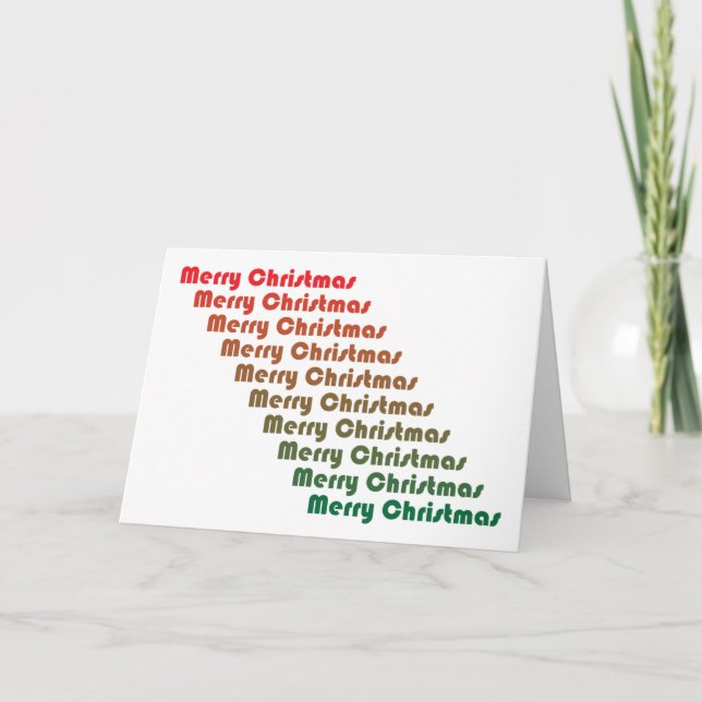 Cartes Pour Fêtes Annuelles Joyeux Noël Retro Red Green Typographie (Devant)