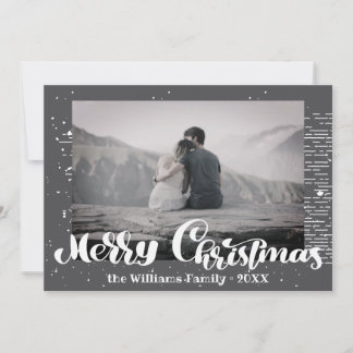 Cartes Pour Fêtes Annuelles Joyeux Noël Retro Typographie Famille Photo