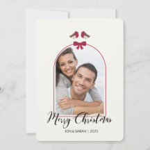 Joyeux Noël Robins et Arc de Ruban Rouge