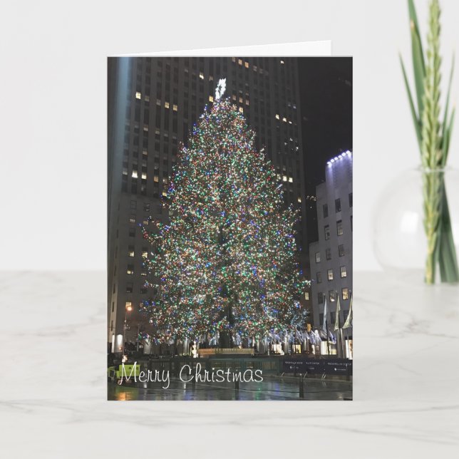 Cartes Pour Fêtes Annuelles Joyeux Noël Rockefeller Center NYC Xmas Tree (Devant)