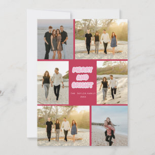 Cartes Pour Fêtes Annuelles Joyeux Noël rose rose pâle et brillant