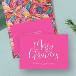 Cartes Pour Fêtes Annuelles Joyeux Noël rose tendance