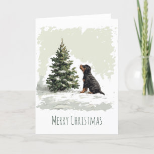 Cartes Pour Fêtes Annuelles Joyeux Noël Rottweiler Chien Arbre de Noël