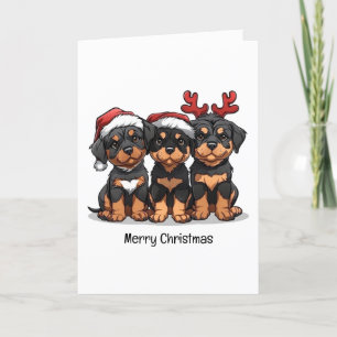Cartes Pour Fêtes Annuelles Joyeux Noël Rottweiler Chien Père Noël