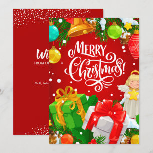 Cartes Pour Fêtes Annuelles Joyeux Noël rouge