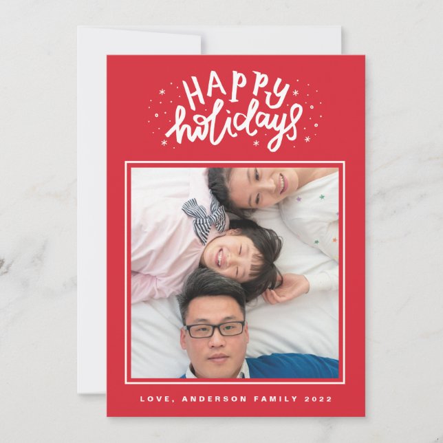 Cartes Pour Fêtes Annuelles Joyeux Noël rouge (Devant)