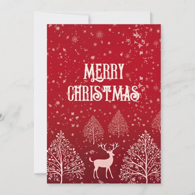 Cartes Pour Fêtes Annuelles Joyeux Noël rouge (Devant)
