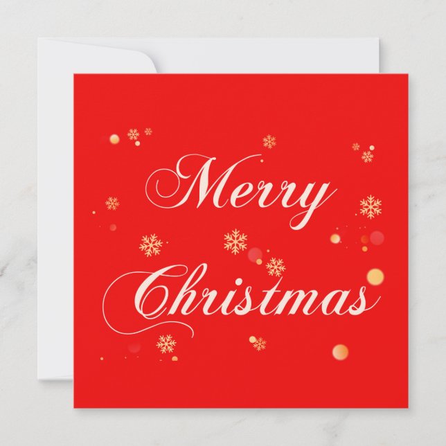 Cartes Pour Fêtes Annuelles Joyeux Noël Rouge Arrière - plan Gold Snowflakes (Devant)