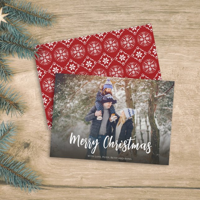 Cartes Pour Fêtes Annuelles Joyeux Noël rouge et blanc (Créateur téléchargé)
