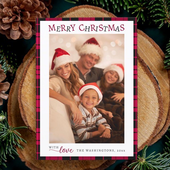 Cartes Pour Fêtes Annuelles Joyeux Noël rouge et blanc (Créateur téléchargé)