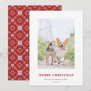 Cartes Pour Fêtes Annuelles Joyeux Noël Rouge Fair Isle Photo
