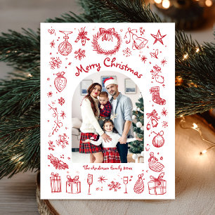 Cartes Pour Fêtes Annuelles Joyeux Noël Rouge Festif