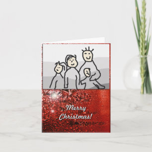 Cartes Pour Fêtes Annuelles Joyeux Noël Rouge Frost avec photo