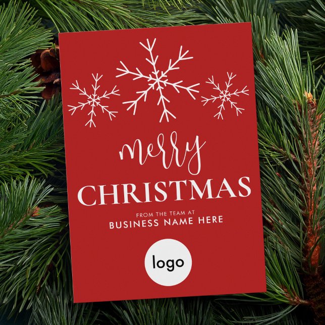 Cartes Pour Fêtes Annuelles Joyeux Noël Rouge moderne Logo d'entreprise (Créateur téléchargé)