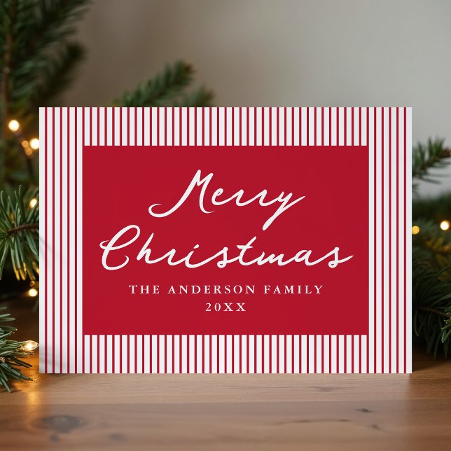 Cartes Pour Fêtes Annuelles Joyeux Noël Rouge moderne non photo (Créateur téléchargé)