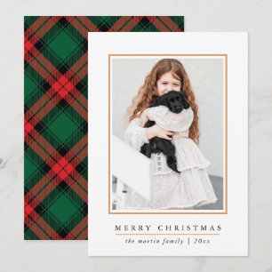 Cartes Pour Fêtes Annuelles Joyeux Noël Rouge Plaid Print Holiday Ca