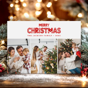 Cartes Pour Fêtes Annuelles Joyeux Noël Rouge Rétro 