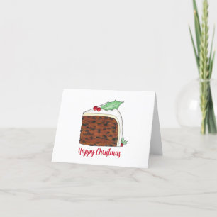 Cartes Pour Fêtes Annuelles Joyeux Noël Royaume-Uni tranche de gâteau britanni