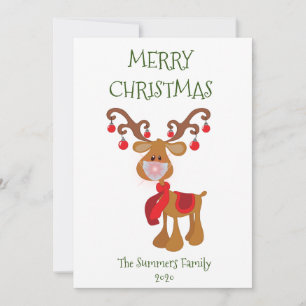 Cartes Pour Fêtes Annuelles Joyeux Noël Rudolph Reindeer Visage Masque 2021
