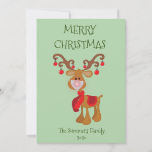 Cartes Pour Fêtes Annuelles Joyeux Noël Rudolph Reindeer Visage Masque 2021