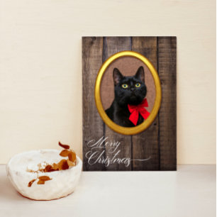Cartes Pour Fêtes Annuelles Joyeux Noël Rustique Cute Golden Frame Ajouter pho
