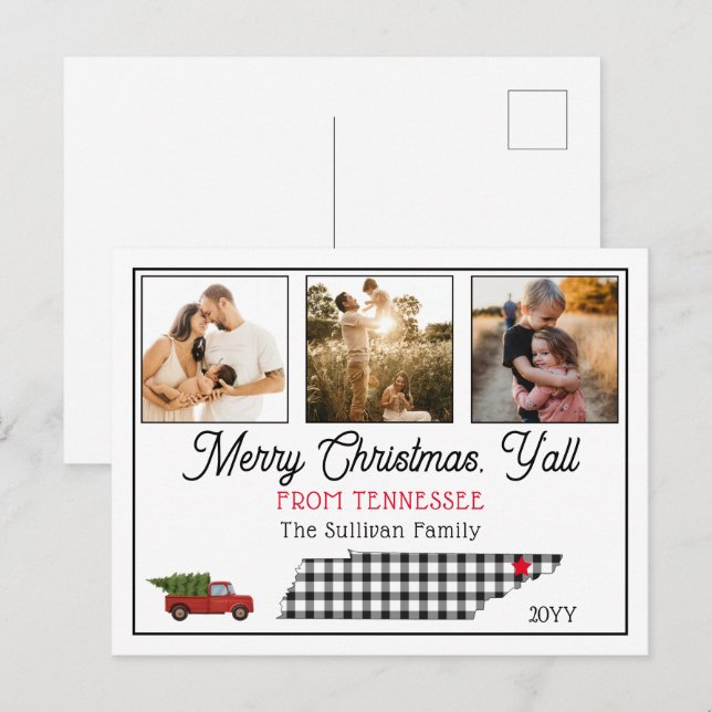 Cartes Pour Fêtes Annuelles Joyeux Noël Rustique EastTennessee (Devant / Derrière)