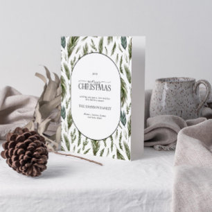 Cartes Pour Fêtes Annuelles Joyeux Noël Rustique Forêt Botanique Photo