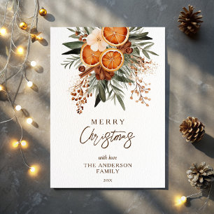 Cartes Pour Fêtes Annuelles Joyeux Noël rustique hiver verdure botanique