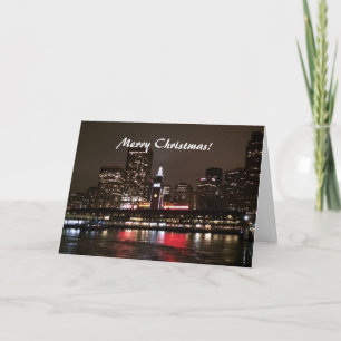 Cartes Pour Fêtes Annuelles Joyeux Noël ! San Francisco la nuit