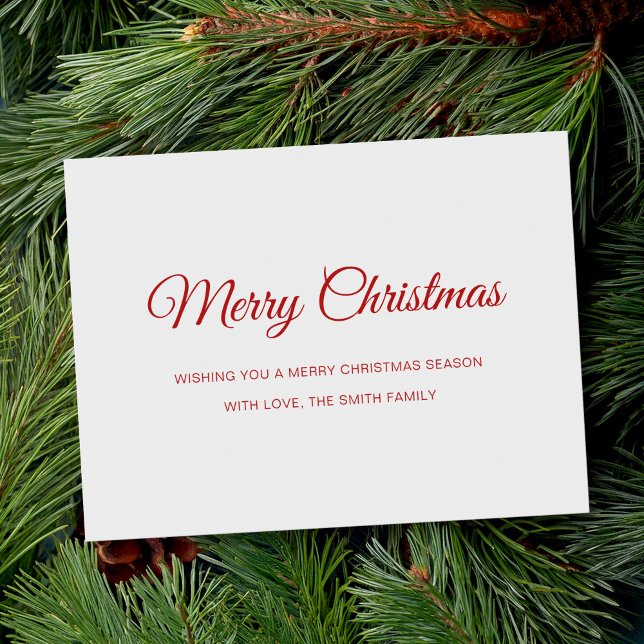 Cartes Pour Fêtes Annuelles Joyeux Noël sans photo minimaliste (Créateur téléchargé)