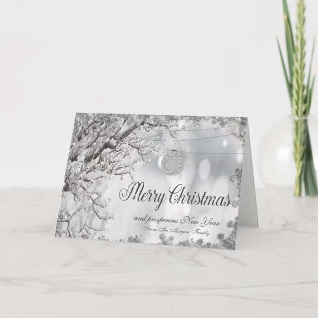 Cartes Pour Fêtes Annuelles Joyeux Noël, sapin de Noël, boule (Devant)