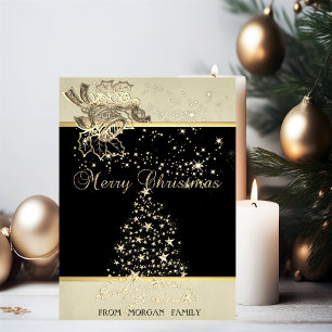 Cartes Pour Fêtes Annuelles Joyeux Noël, sapin de Noël, étoiles, cloche
