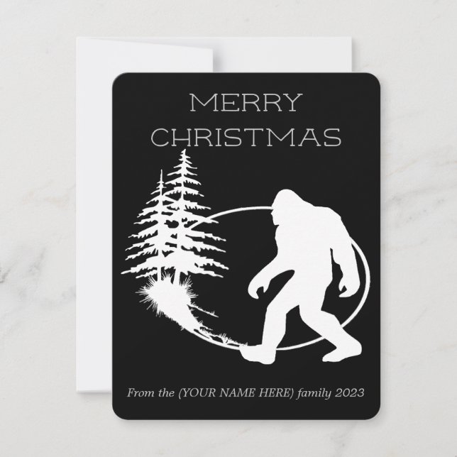 Cartes Pour Fêtes Annuelles Joyeux Noël Sasquatch (Devant)