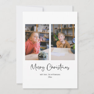 Cartes Pour Fêtes Annuelles Joyeux Noël Script message personnalisé Trois phot