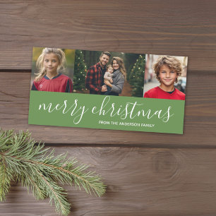 Cartes Pour Fêtes Annuelles Joyeux Noël Script vert - 3 photos