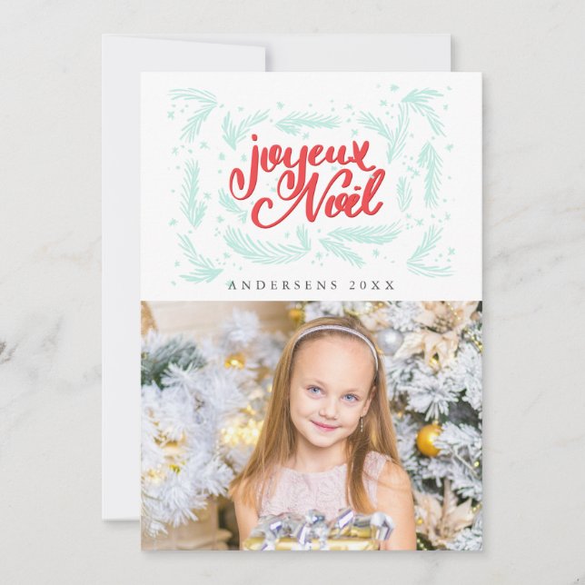 Cartes Pour Fêtes Annuelles Joyeux Noel Scripts Photo moderne de Noël (Devant)
