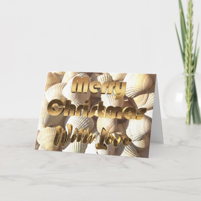 Cartes Pour Fêtes Annuelles Joyeux Noël Sea Shells Summer Tropical Beach (Devant)