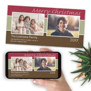 Cartes Pour Fêtes Annuelles Joyeux Noël Sherbet Stripes - 2 photos