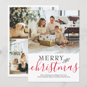 Cartes Pour Fêtes Annuelles Joyeux Noël Simple Élégant Personnalisé