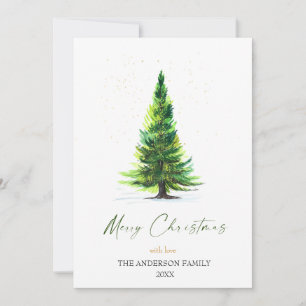 Cartes Pour Fêtes Annuelles Joyeux Noël Simple Élégant Pine Tree Salutation