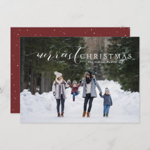 Cartes Pour Fêtes Annuelles Joyeux Noël simple élégant une photo