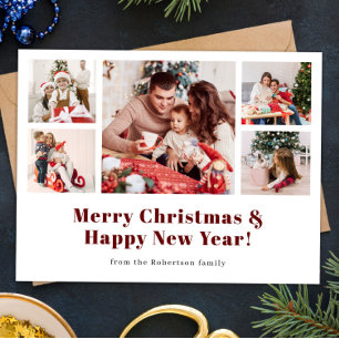 Cartes Pour Fêtes Annuelles Joyeux Noël simple photo moderne