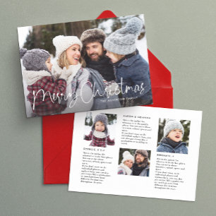 Cartes Pour Fêtes Annuelles Joyeux Noël simple script lettre d'information de 