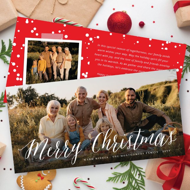 Cartes Pour Fêtes Annuelles Joyeux Noël Simple Script Minimaliste Photo (Créateur téléchargé)