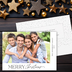 Cartes Pour Fêtes Annuelles Joyeux Noël Simple Script Photo