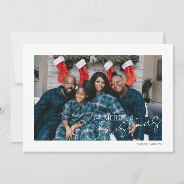 Cartes Pour Fêtes Annuelles Joyeux Noël Simple Typographie Photo (Devant)