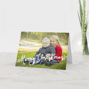 Cartes Pour Fêtes Annuelles Joyeux Noël Slanted Script Vacances Photo
